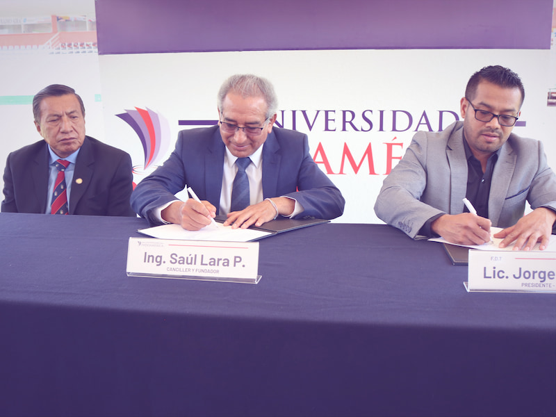 Firmamos el convenio con la FDT en el nuevo Estadio Bellavista Universidad Indoamérica